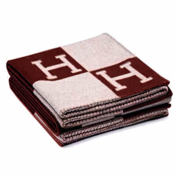 Vävd randig H-sjal Flygfilt Flygplansfilt Tjocklek Yllefilt Vinröd H Wine red H 130*180cm