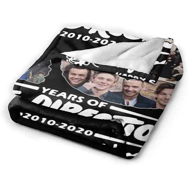 1d 10 År Med One Direction Plysstoffilt Ultrablød Mikrofleecefilt Filmfilt Sofafilt Til Seng Sofa Stue Velsammensættet Be 60x50in 150x125cm