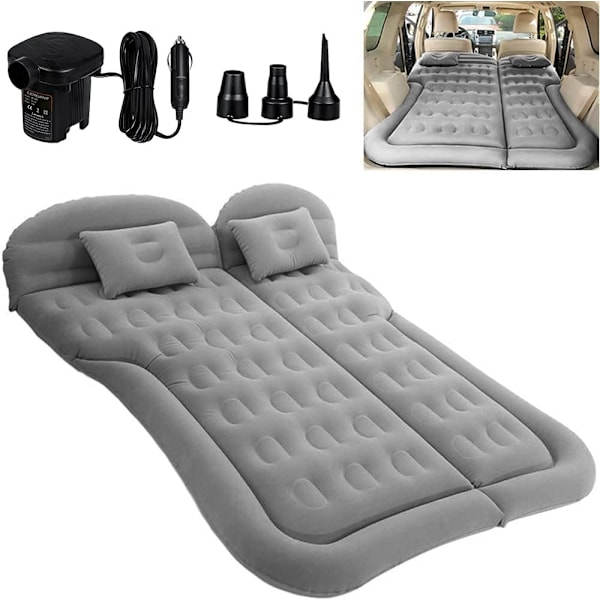 SUV Luftmadras Camping Seng Pude Oppustelig Tyk Bil Luftmadras Grey