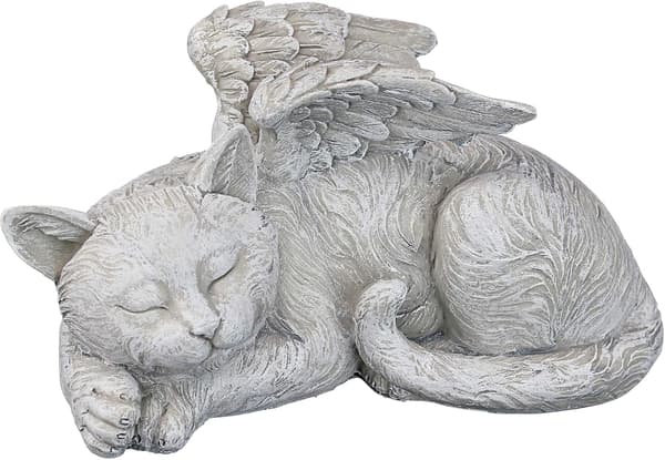 Kat Engel Statue af Ære Gravsten 15*5*6cm Polyresin Antik sten Dekorer din have og soveværelse-FA-