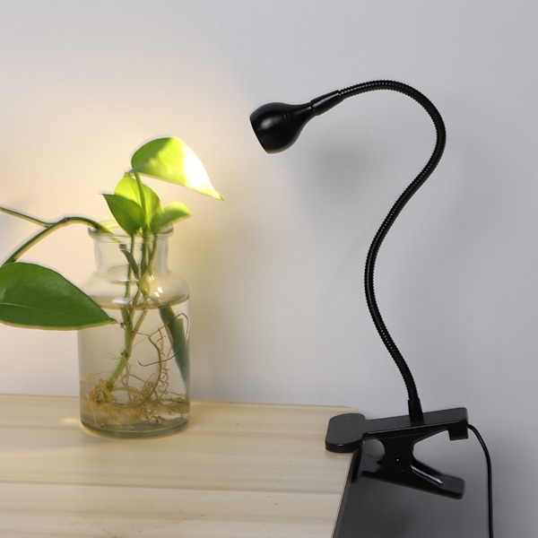 USB Fleksibel Klemme Klips På LED-bordlampe Nattlampe ved sengekanten for lesing