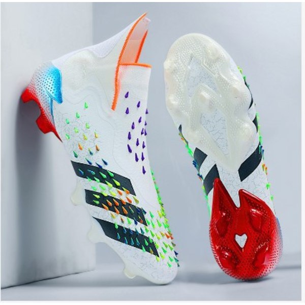 Fotballsko Herr Assassin 15 Low-top Tf Broken Nails Treningssko for barn Ag Lange negler Fotballsko kunstgresslær White-Black Orange White-Black Orange 38