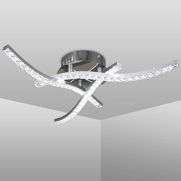 Modern 18W Kristall LED Taklampa för Vardagsrum och Sovrum white