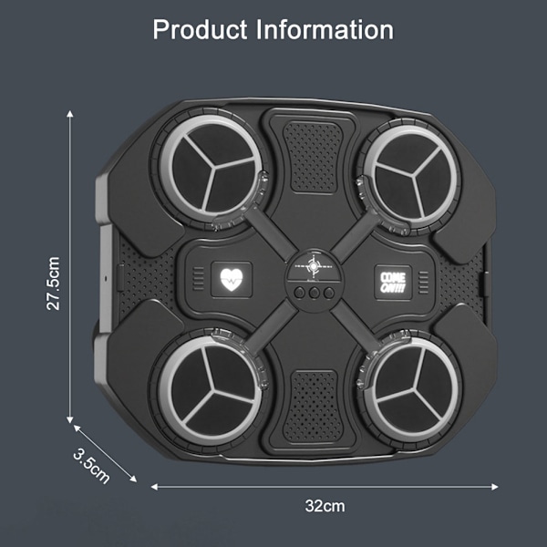Elektrisk boksesæk til børn, blød boksesæk til drenge og piger Sort Black Bluetooth