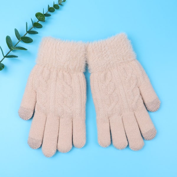 KCVV-Vantar - Vintervantar - 22 cm - Damvantar - Varma Vantar - Dam - Vindtäta - Varma - Blommig Beige