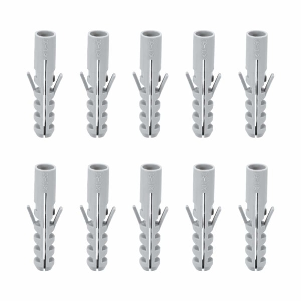 10x50mm Plastic Expansion Tube Bolts Column Frame Fixings Gray