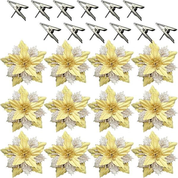 12-pack konstgjorda julgranskulor med glitter