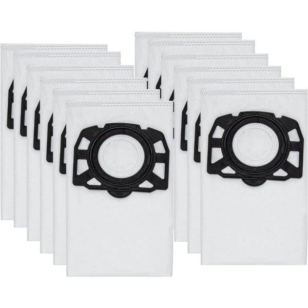 12-pack KFI 487 dammsugarpåsar filterpåsar tillbehör för Karcher WD4,WD5,WD6,MV4,MV5,MV6,WD4.000...WD5.999,2.863-006.0