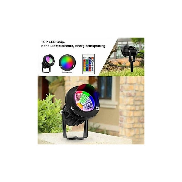 RGB Ulkovalo LED-spotti 10,2m Puutarhavalaisin pistokkeella ulkovalaistus 12v 24w vedenpitävä cob IP65 Puutarhavalaisin, polku-FA6-