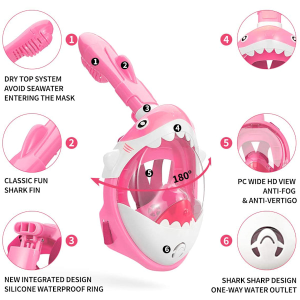 Helmask Snorkel Mask Barn - Snorkelmask för Barn HD