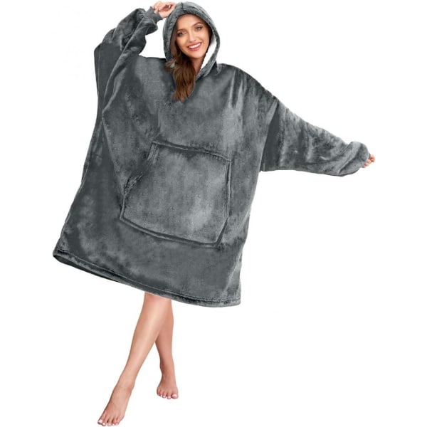 Snuggie Oversized Filt Hoodie Grå