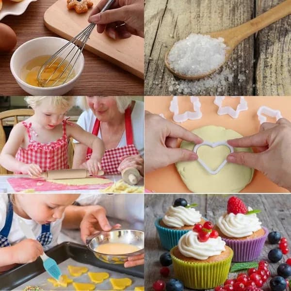 Barnas matlagings- og baksett Hjemmekjøkkenforkle Kake 26 deler-FA-