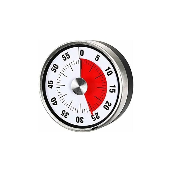 Magnetisk mekanisk køkkentimer - 60 minutters nedtælling visuel tidsstyringsværktøj til madlavning, dampning, grill (sort) til børn, lærere og voksne