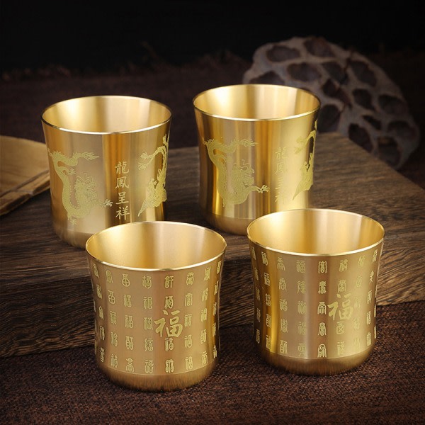 Tekopper Temugg Husholdningsartikler i Messing Kina Antik Bar Drikkeartikler Anc A