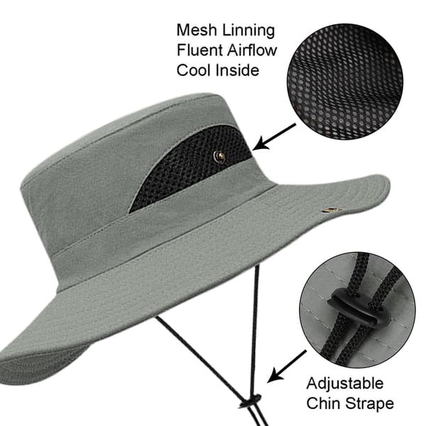 Solhatte Bred Skygge UV-beskyttelse Sammenfoldelig Spand Strand Fiskeri-FA11-
