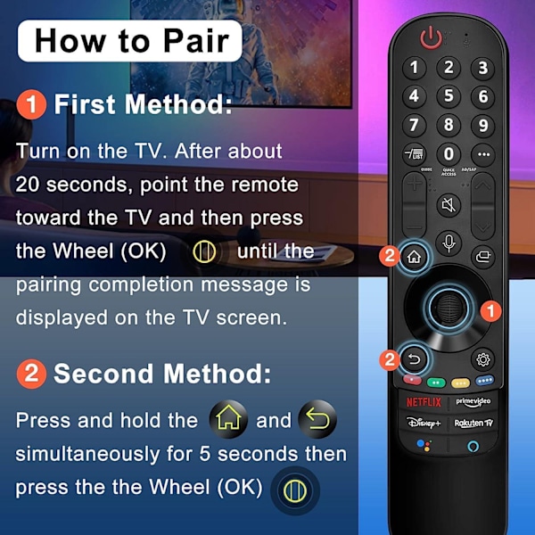 Universell fjärrkontroll Mr22 för LG 4K/8K Smart TV Svart - WELLNGS Black Black Without Voice