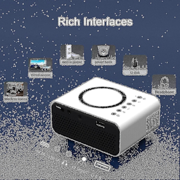 4K-projektor - 7500 lumen, 1080p, 3D LED, Mini WiFi, Hemmabio - Svart