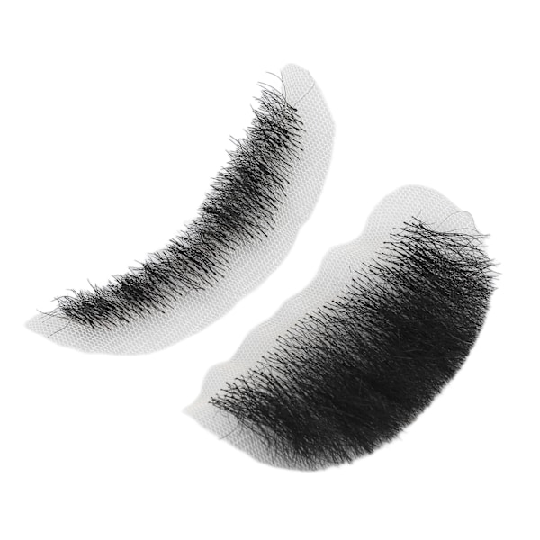 Falsk Skæg med Høj Simulation, Limrenser, Genanvendeligt Sort Kostume Mustache til Optræden 0.2