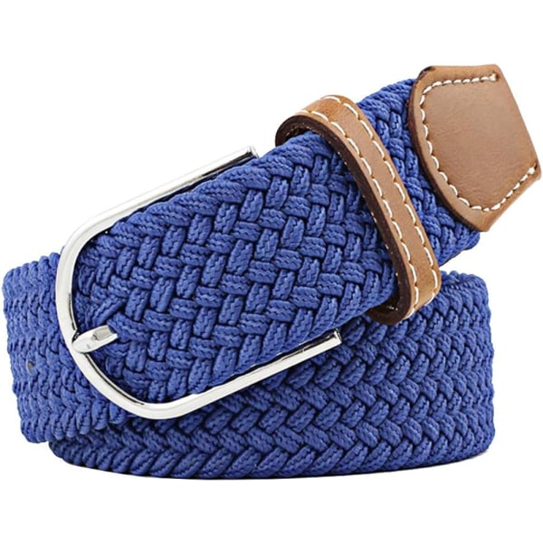 Flerfärgade elastiska vävda bälten Casual flätat stretchbält Grain Blue