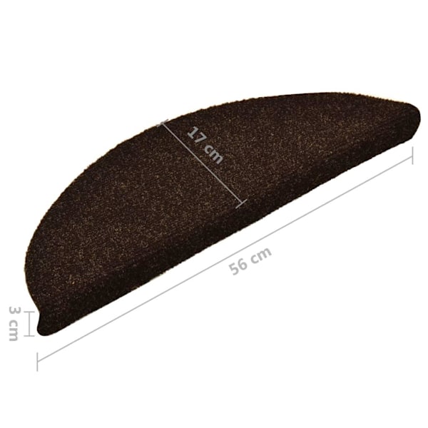 vidaXL Trappstegsmattor självhäftande 15 st brun 56x17x3 cm brodyr brown 2430