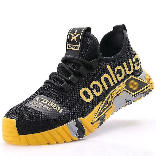 Arbejdssneakers Stålkapsler Herre Sikkerhedssko Punkteringssikre Arbejdssko Støvler Mode Inde Gul 41 Yellow
