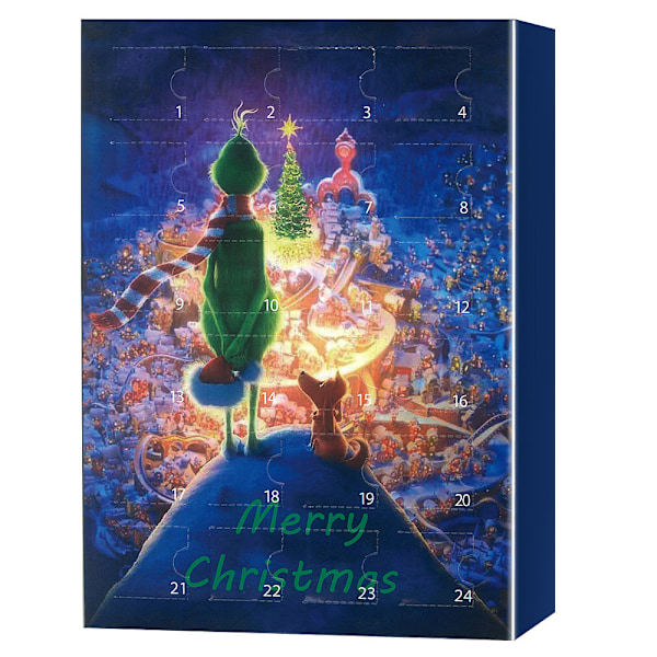 2024 Adventskalender Julkalender Blind Box 24-Dager Nedtellingskalender Blind Box Grinch A