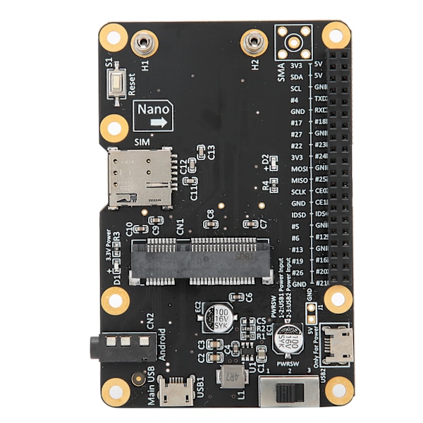 3G/4G LTE Base Hat til Raspberry Pi 4/3/2/B+ Modul Datakort til USB med SIM-kort