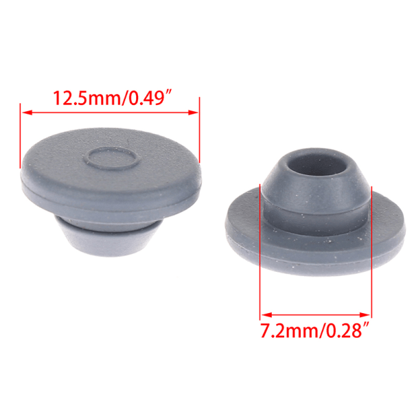 100 stk. selvforseglende gummikorker til injektionsport til 13 mm glas 100PCS