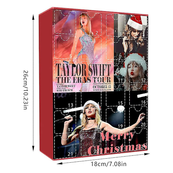 Julekalender Taylor Swift The Eras Tour Hængesmykker Nøgleringe Adventskalender 24 dages nedtællingskalendergaver