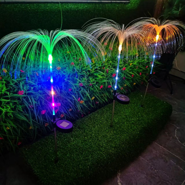 Solcellsdriven LED-gräsmatta lampa med sju färger colorful
