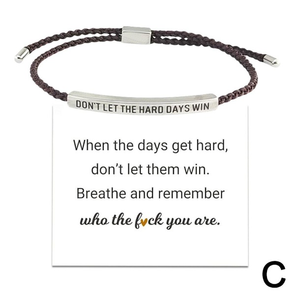 CTDWNT Låt inte de svåra dagarna vinna armband för kvinnor och män, Inspirerande coffee onesize