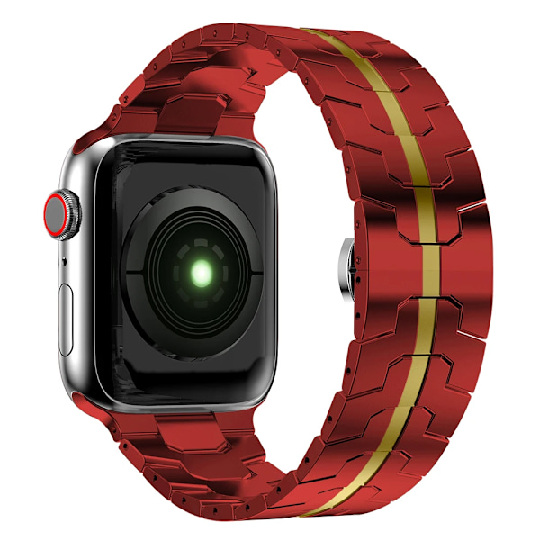 Lyxarmband för Apple Watch -band 45mm 44mm 49mm 42mm 41mm 40mm 38mm Metall rostfritt stål Armband iWatch Series 7 8 SE 3 Ultra rödguld 38mm 40mm 41mm red gold