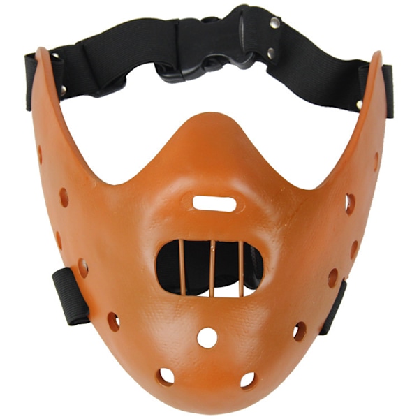 Halloween Maske Hannibal Lecter Maske Gysende Halloween Rollespil Realistisk Gyser Morder Maske Halv Ansigt Hovedbeklædning Harts Brown
