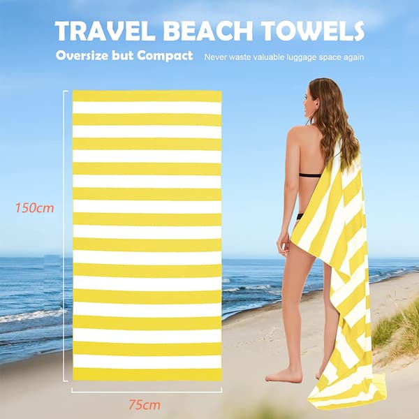 Mikrofiber strandhåndklær, sandfritt strandhåndkle, ekstra stort-FA-