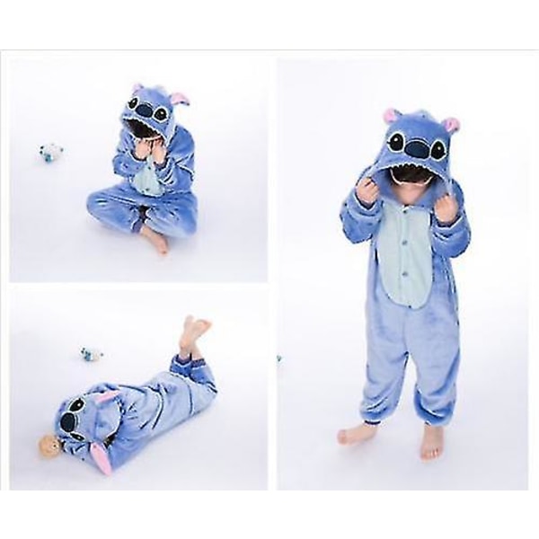 Børns Vinter Stitch Pyjamas Sovnetøj Enhjørning Onesies Drenge Piger Fleece Soveværelse Baby Kostume 140CM