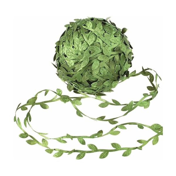 2 rullar konstgjorda vinrankor band blad, gröna blad band falsk murgröna blad girlang för DIY bröllop väggdekoration (40m)