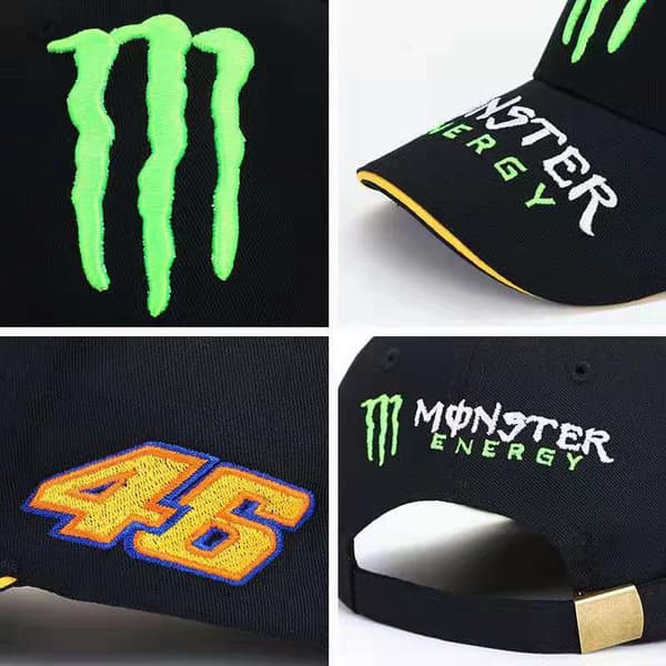 Monster Energy Broderet Kasket - Sort Stil 1-FA-