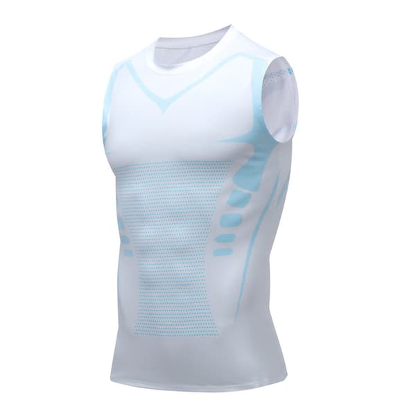 Ionic Shaping Ermeløs skjorte, vest i is-silke stoff hvit white-FA- white 2XL