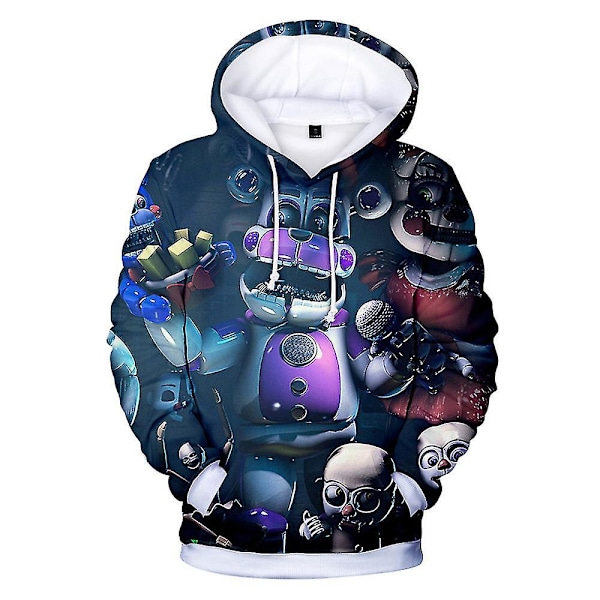 Five Nights At Freddy's 3D Digital Print Casual Hoodies Barn Unisex Fnaf Hood Pullover Sweatshirt Jumper Toppar[HK] A 8-9 Years A