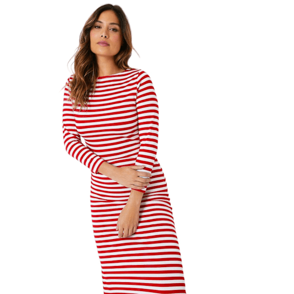 Principles Naisten Raidalliset Jersey Midi-mekko 12 UK Punainen 12 UK Red