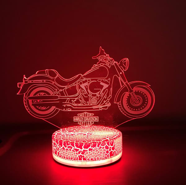 Harley Davidson Motorcykel Lampe Nattljus Presenter 3D 7 Farve