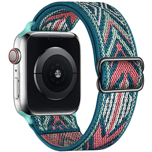 iWatch 7 Ny Elastisk Nylon Justerbar Fleksibel Vevd Apple-Rem Grønn Pil 42mm44mm45mm Green arrow