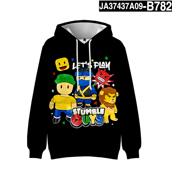 Stumble Guys 3D-tryckt Hoodie Barnkappa Hoodie Ytterkläder 9 S 9