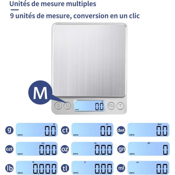 Digital kjøkkenvekt USB oppladbar 3kg/0.1g Digital Baking
