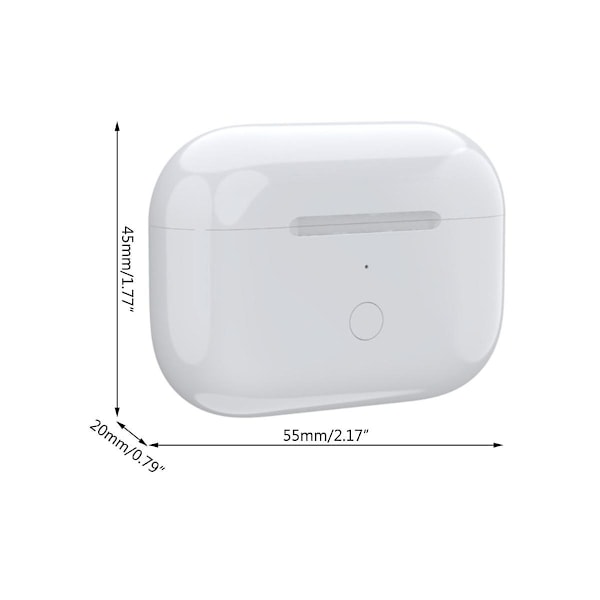 Ersättningsfodral för trådlös laddning av Airpod Pro, 660 mAh, kompatibel med trådlös laddning (FMY) White