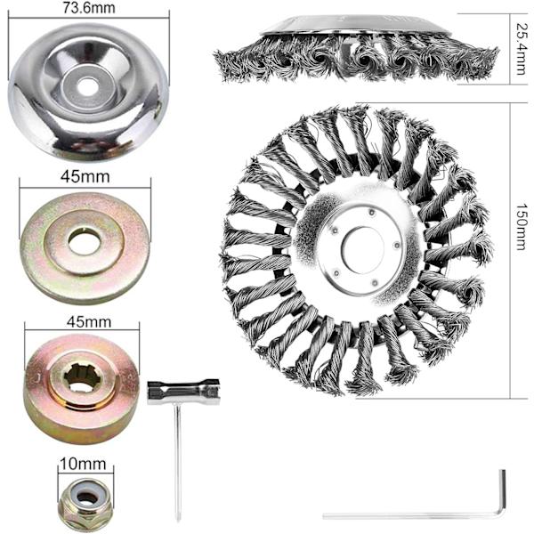 Ugressbørste freser, ugressbørste for rydder med 25,4 mm hull, profesjonell trimmer