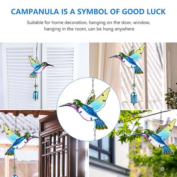 Vindklockor Kolibri Hängande Trädgård Yard Utomhus Heminredning Green
