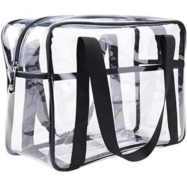 Clear Cosmetics Bag Transparent Tote Bag Thick PVC Zippered