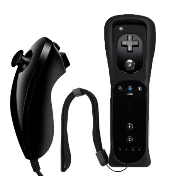 Wii Mote Motion Plus + Nunchuk Kompatibel med Nintendo Wii / Wii U Sort 200