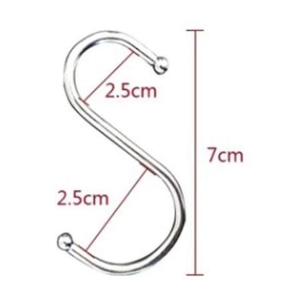 30 stk. S-formede kroge i rustfrit stål, 7 cm-FA-